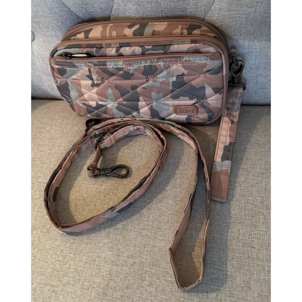 Lug Crossbody Purse Bag Roundabout Camo Rose Pink Travel